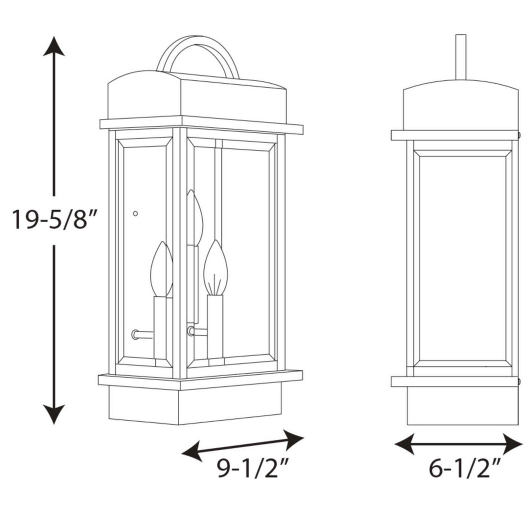 Progress Canada - P560003-031 - Three Light Large Wall Lantern - Santee - Black
