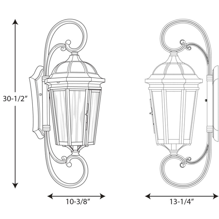 Progress Canada - P560017-020 - Three Light Large Wall Lantern - Verdae - Antique Bronze