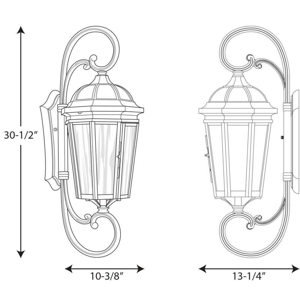 Progress Canada - P560017-031 - Three Light Large Wall Lantern - Verdae - Black