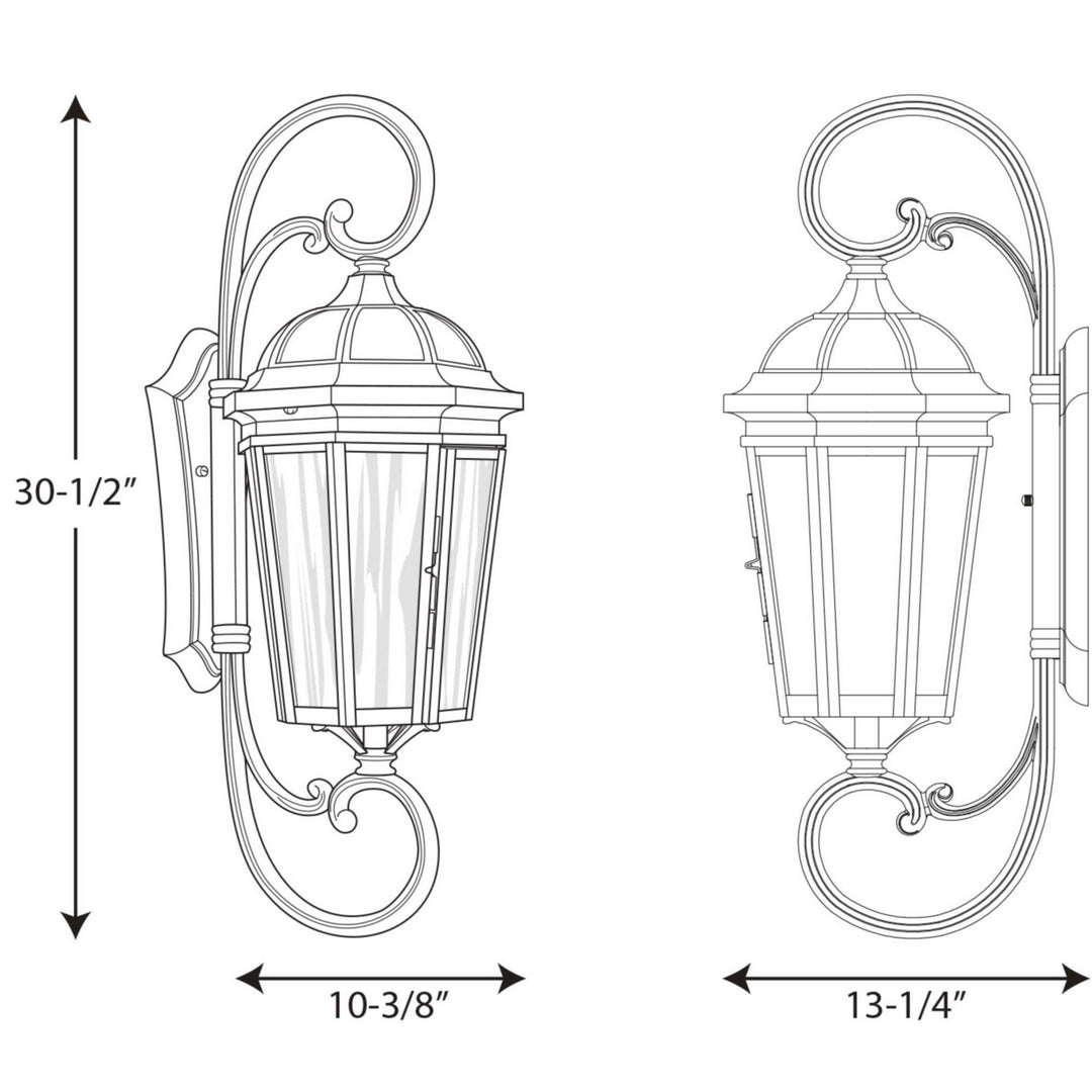 Progress Canada - P560017-031 - Three Light Large Wall Lantern - Verdae - Black