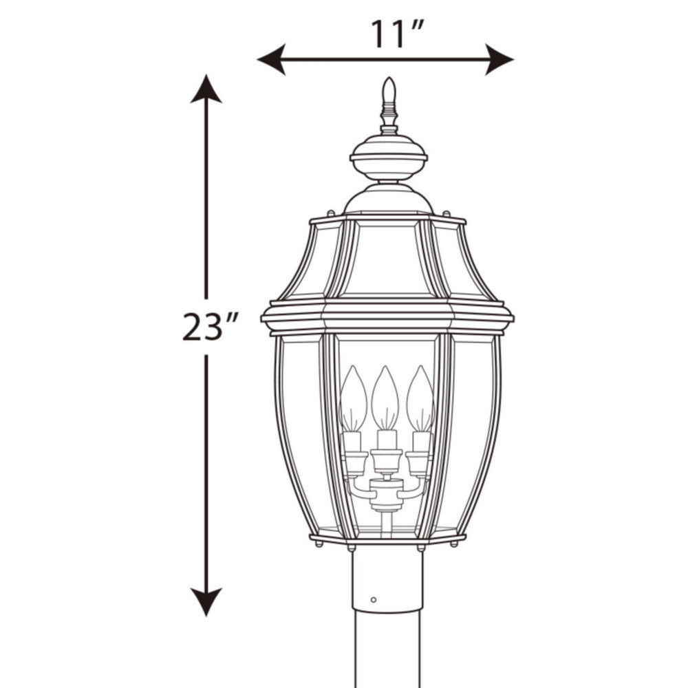 Progress Canada - P6433-31 - Three Light Post Lantern - New Haven - Black