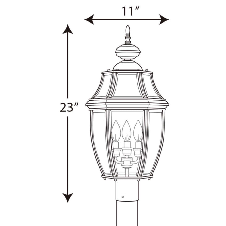 Progress Canada - P6433-31 - Three Light Post Lantern - New Haven - Black
