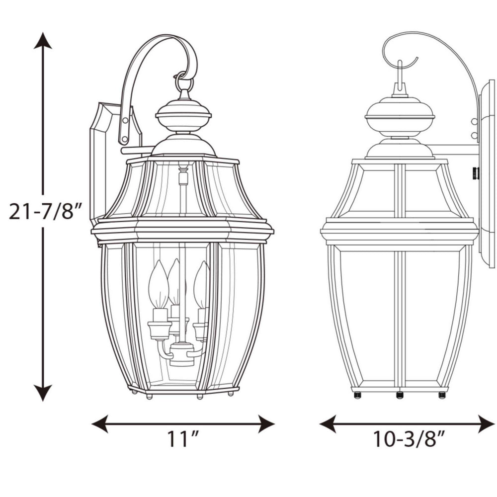 Progress Canada - P6612-31 - Three Light Wall Lantern - New Haven - Black