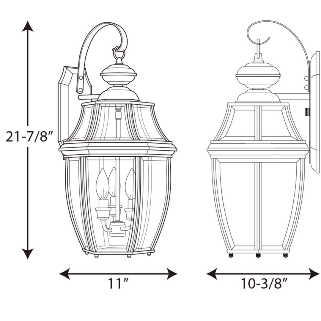 Progress Canada - P6612-31 - Three Light Wall Lantern - New Haven - Black