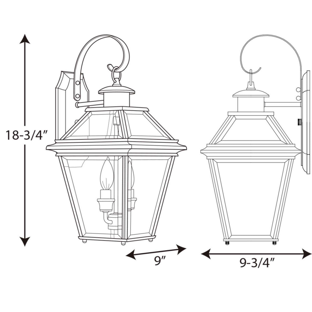 Progress Canada - P6616-20 - Two Light Wall Lantern - Burlington - Antique Bronze