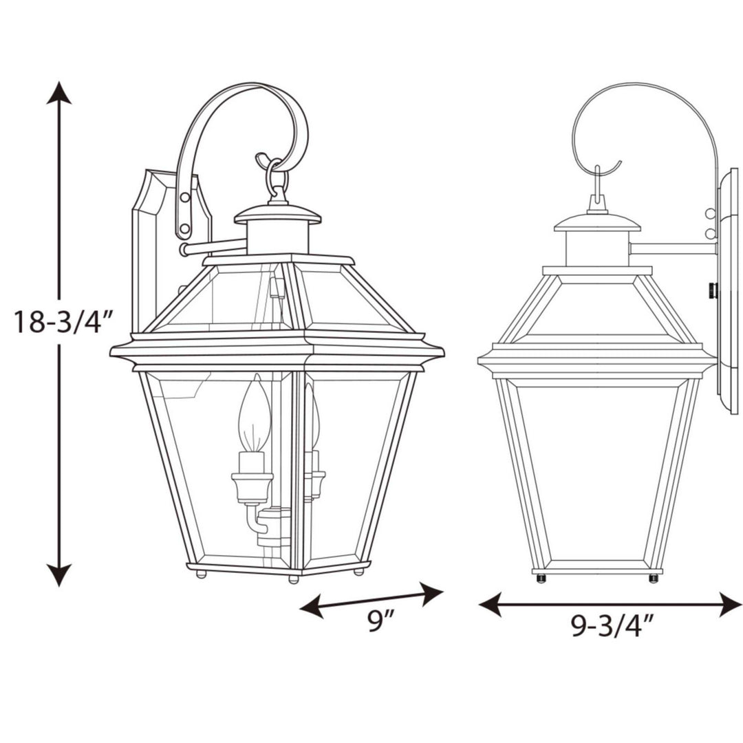 Progress Canada - P6616-20 - Two Light Wall Lantern - Burlington - Antique Bronze