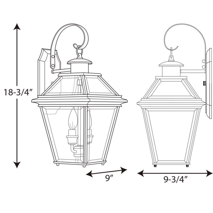 Progress Canada - P6616-20 - Two Light Wall Lantern - Burlington - Antique Bronze