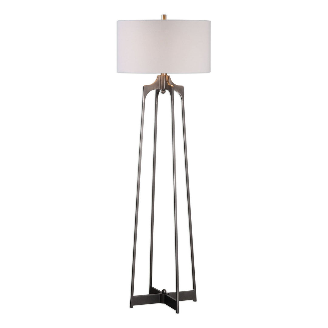 Adrian One Light Floor Lamp in Aged Gun Metal - available from The Lighting Shoppe, trusted by Canadian homeowners