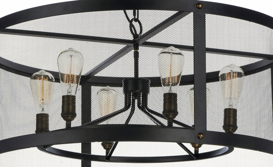 Maxim - 20114BKNAB - Six Light Chandelier - Palladium - Black / Natural Aged Brass