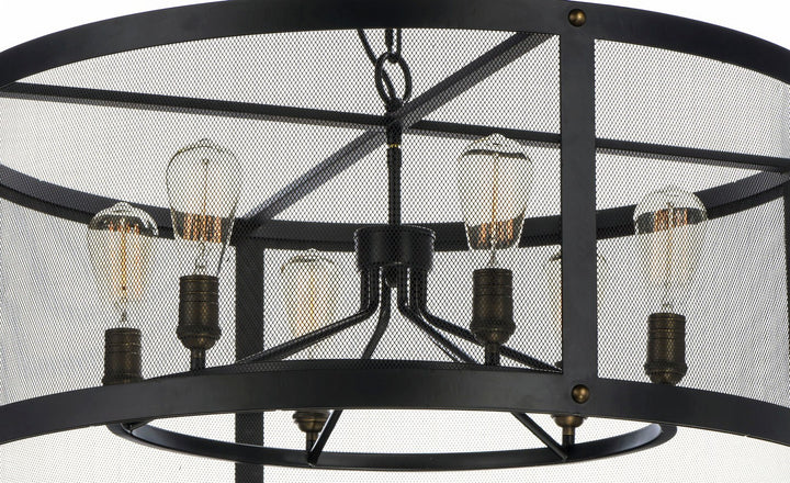 Maxim - 20114BKNAB - Six Light Chandelier - Palladium - Black / Natural Aged Brass