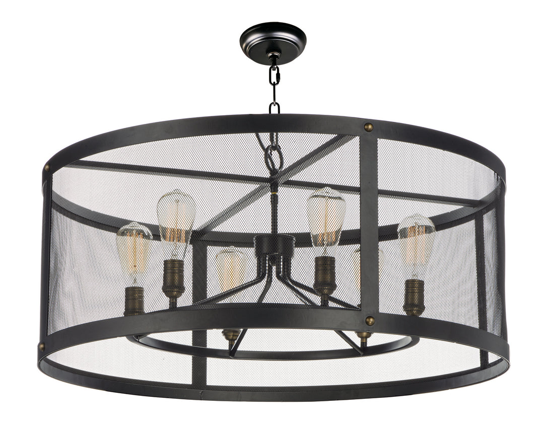 Palladium Six Light Chandelier in Black / Natural Aged Brass - available from The Lighting Shoppe, trusted by Canadian homeowners