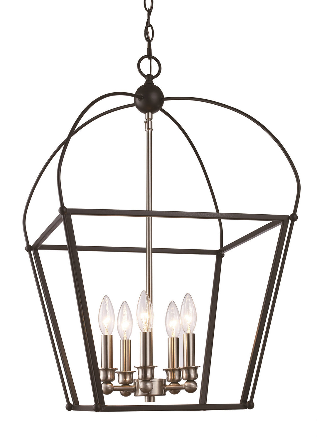 Five Light Pendant in Black/Brushed Nickel - available from The Lighting Shoppe, trusted by Canadian homeowners