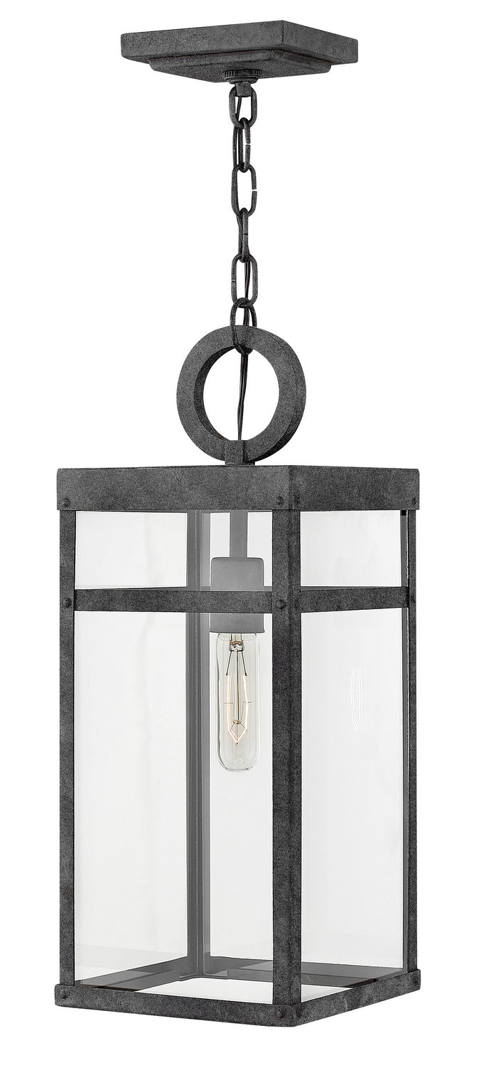 Porter LED Hanging Lantern in Aged Zinc - available from The Lighting Shoppe, trusted by Canadian homeowners