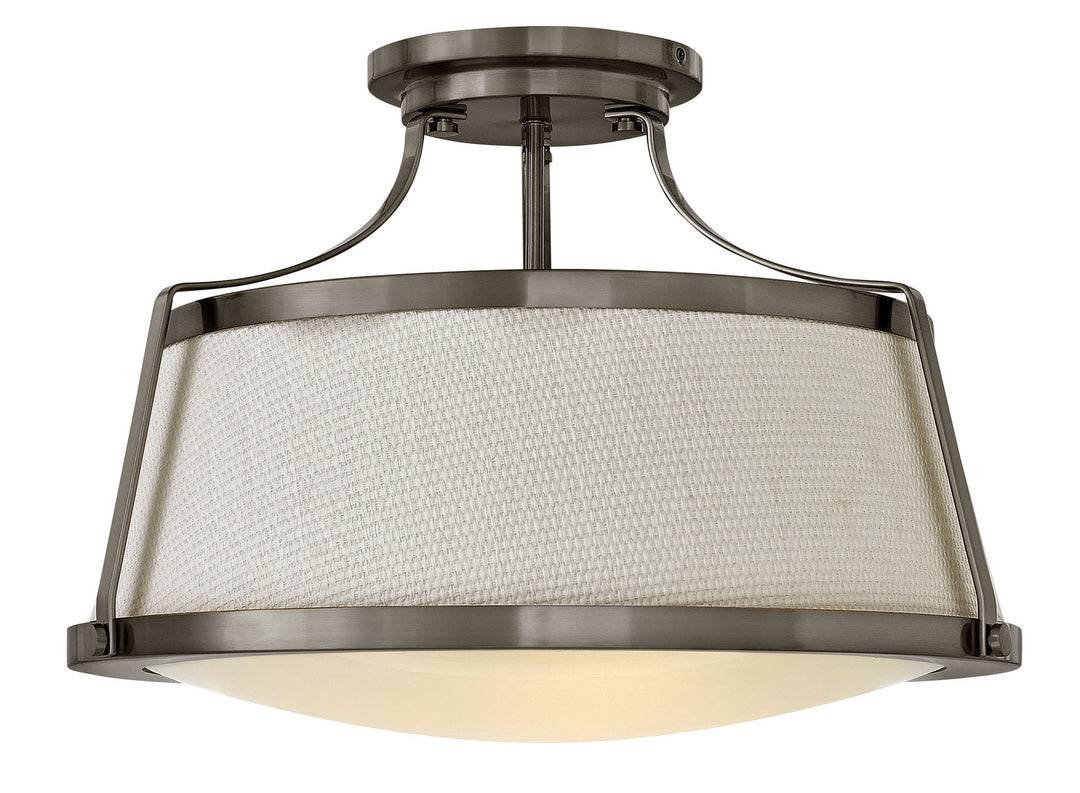 Charlotte LED Semi-Flush Mount in Antique Nickel - available from The Lighting Shoppe, trusted by Canadian homeowners