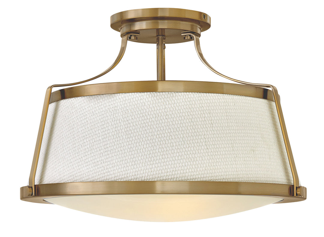 Charlotte LED Semi-Flush Mount in Brushed Caramel - available from The Lighting Shoppe, trusted by Canadian homeowners