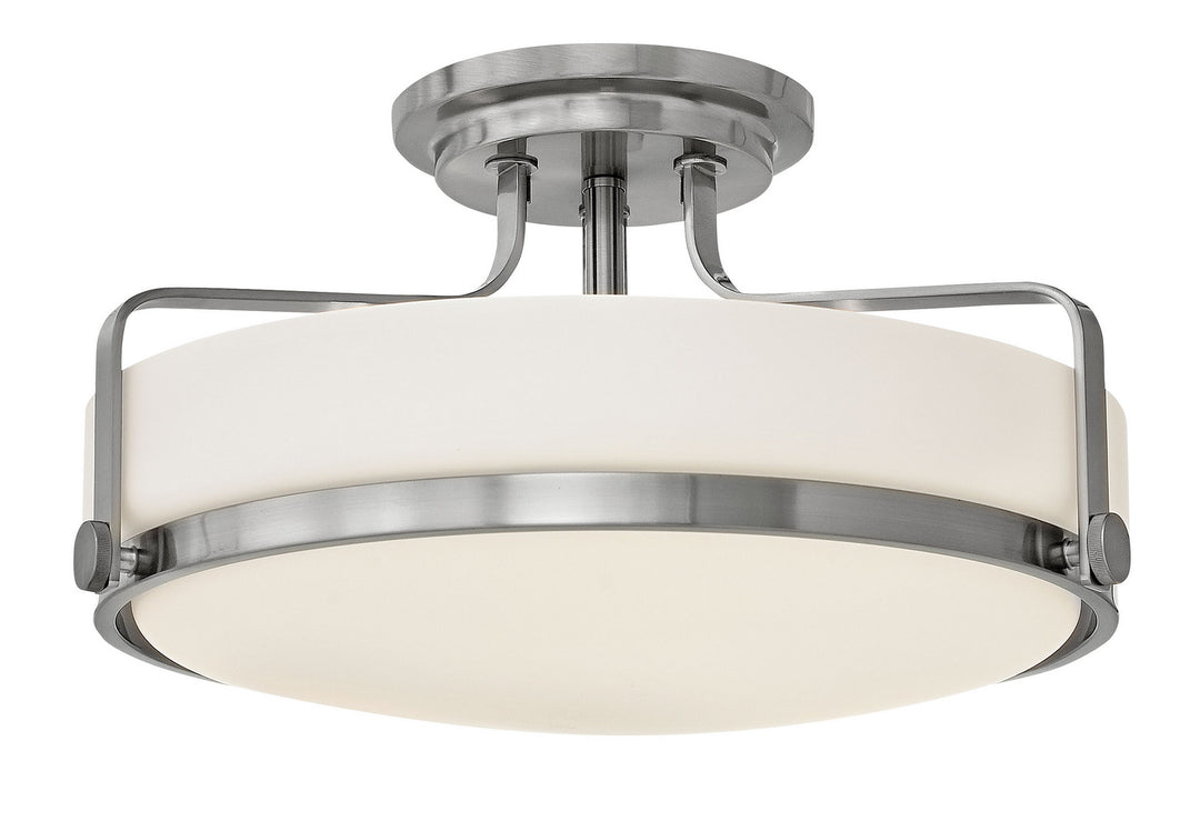 Harper LED Semi-Flush Mount in Brushed Nickel - available from The Lighting Shoppe, trusted by Canadian homeowners