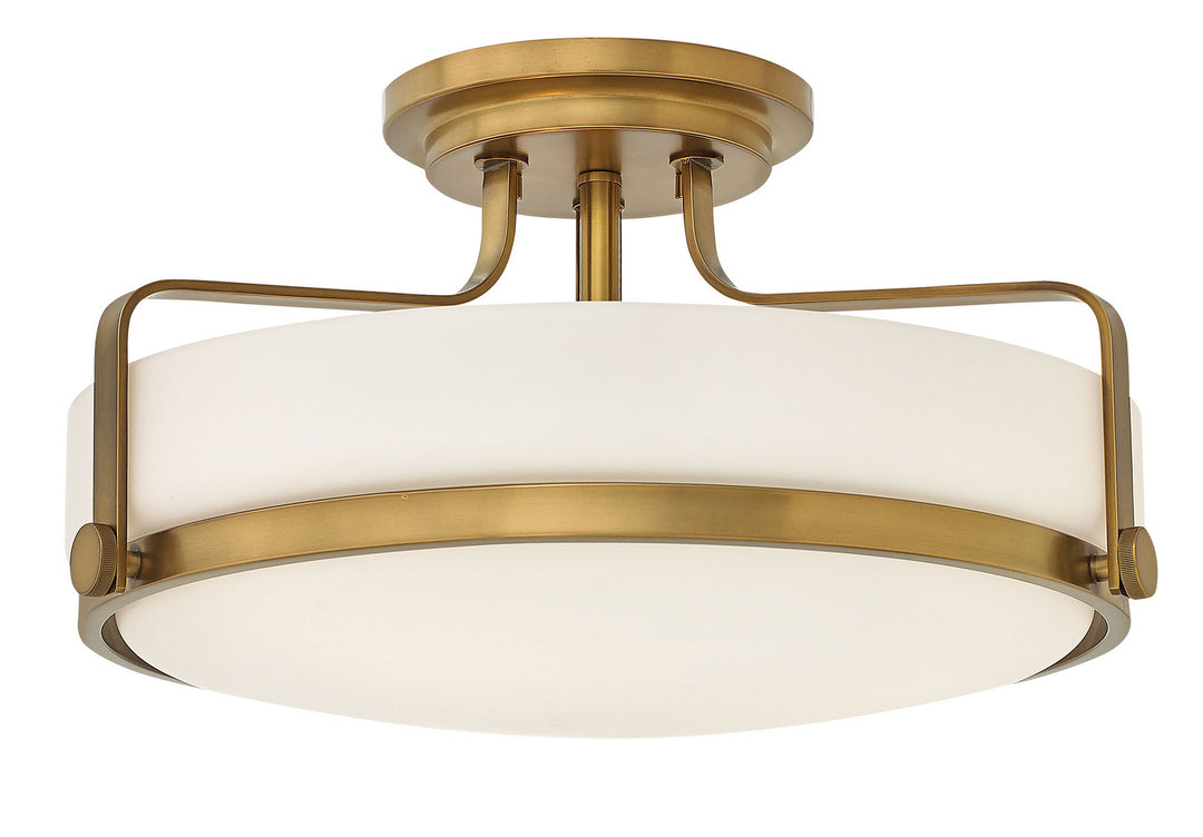 Harper LED Semi-Flush Mount in Heritage Brass - available from The Lighting Shoppe, trusted by Canadian homeowners