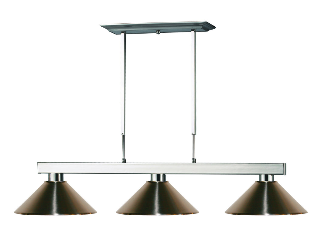 Z-Lite Canada - 152BN-MBN - Three Light Billiard - Players - Brushed Nickel