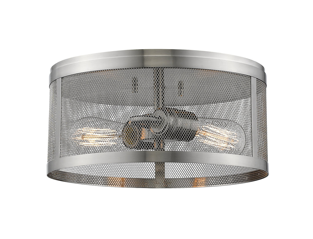 Meshsmith Two Light Flush Mount in Brushed Nickel - available from The Lighting Shoppe, trusted by Canadian homeowners