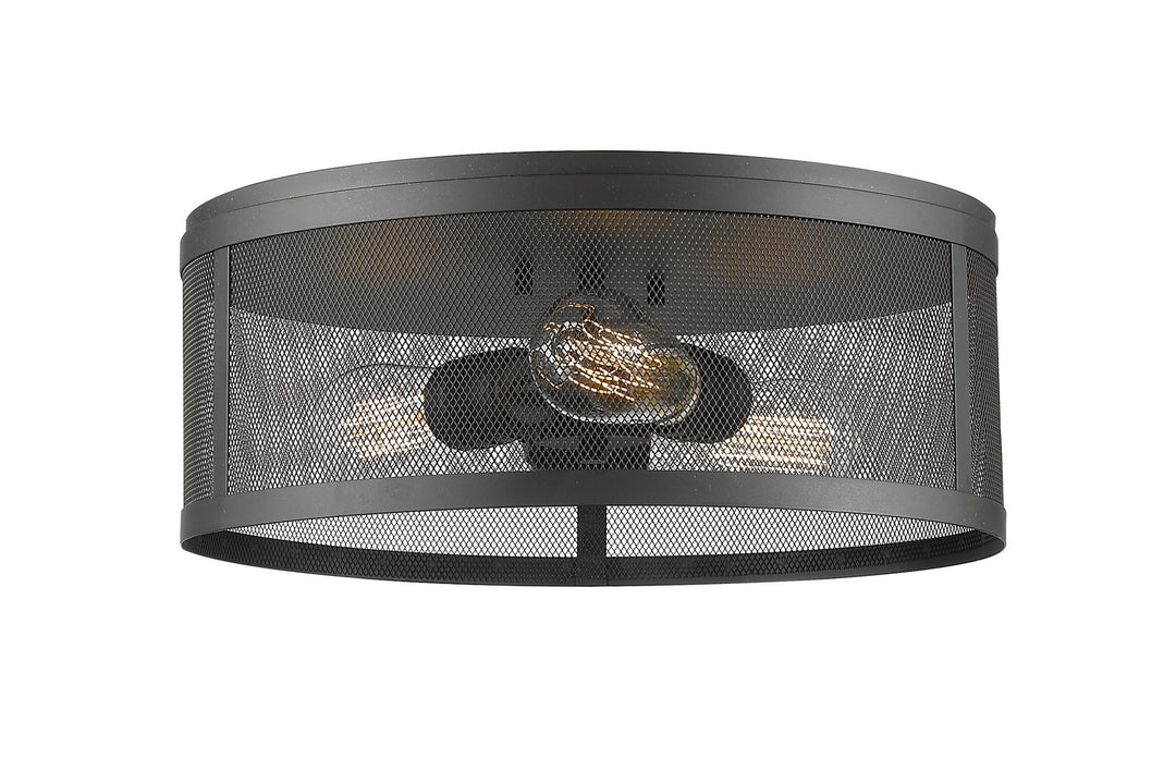 Meshsmith Three Light Flush Mount in Bronze - available from The Lighting Shoppe, trusted by Canadian homeowners
