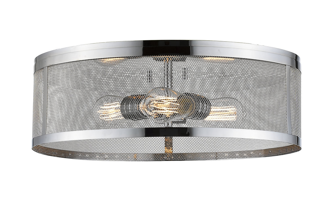 Meshsmith Three Light Flush Mount in Chrome - available from The Lighting Shoppe, trusted by Canadian homeowners