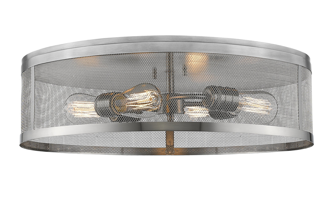 Meshsmith Four Light Flush Mount in Brushed Nickel - available from The Lighting Shoppe, trusted by Canadian homeowners
