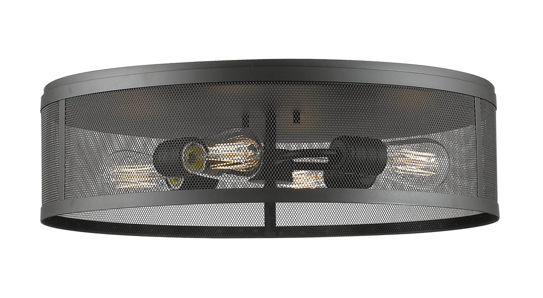 Meshsmith Four Light Flush Mount in Bronze - available from The Lighting Shoppe, trusted by Canadian homeowners