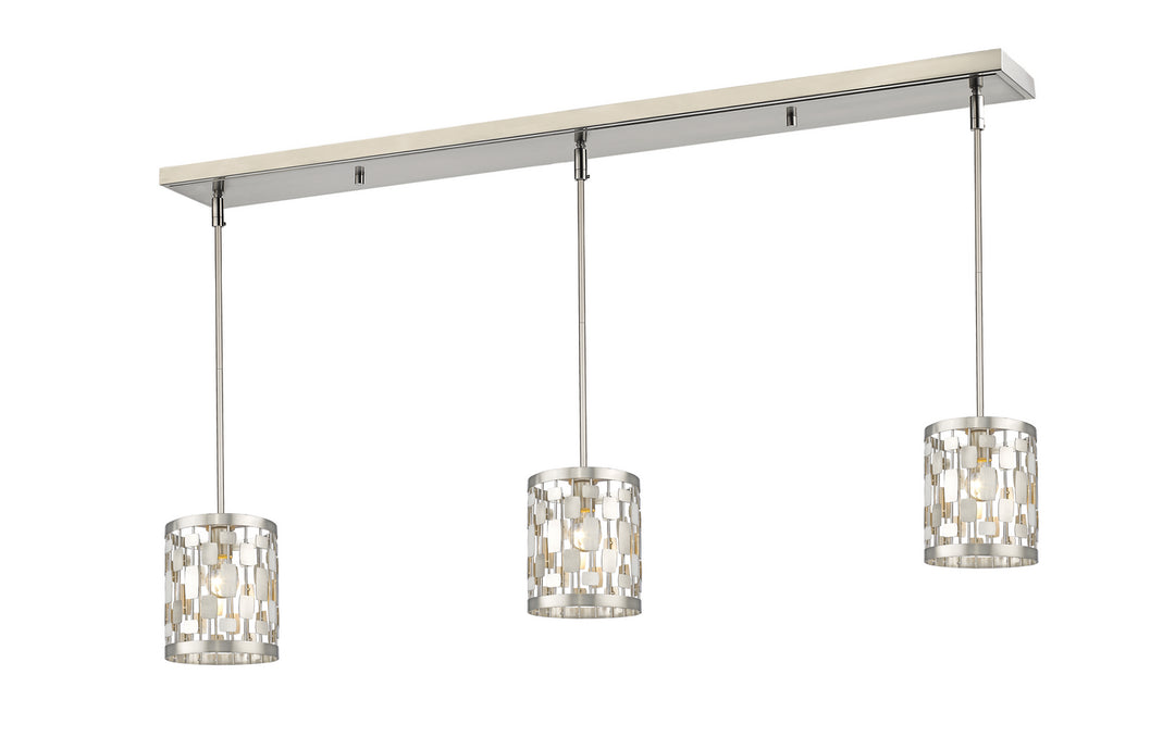 Almet One Light Linear Chandelier in Brushed Nickel - available from The Lighting Shoppe, trusted by Canadian homeowners