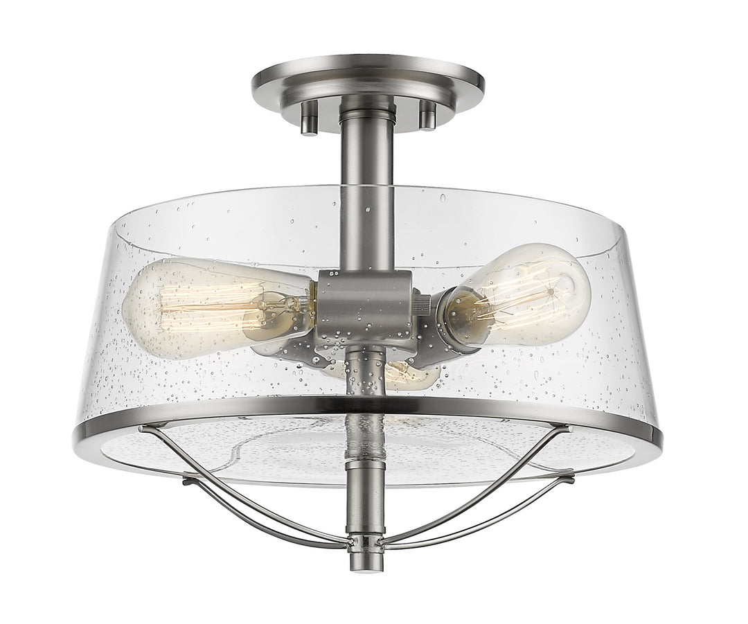 Mariner Three Light Semi Flush Mount in Brushed Nickel - available from The Lighting Shoppe, trusted by Canadian homeowners
