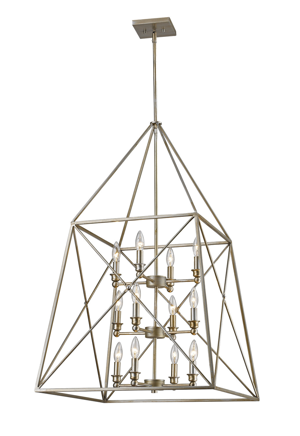 Z-Lite Canada - 447-12AS - 12 Light Chandelier - Trestle - Antique Silver