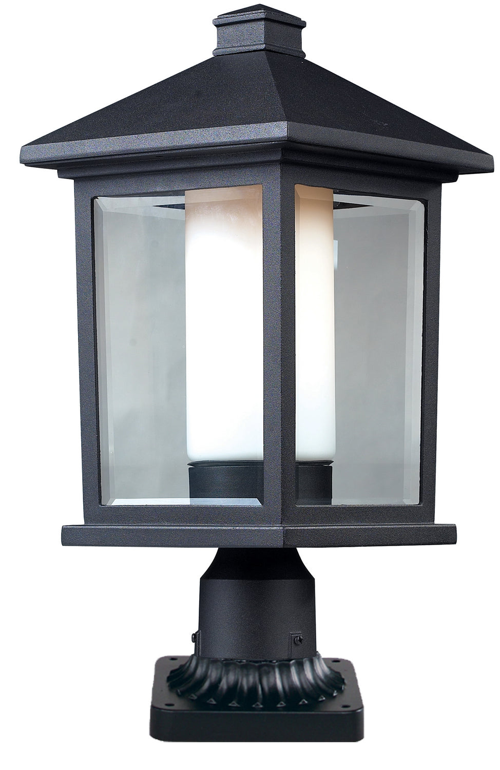 Mesa One Light Outdoor Pier Mounted Fixture in Black - available from The Lighting Shoppe, trusted by Canadian homeowners