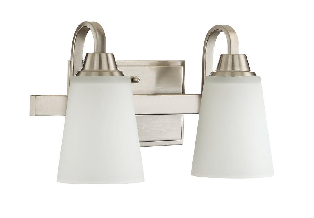 Grace Two Light Vanity in Brushed Polished Nickel - available from The Lighting Shoppe, trusted by Canadian homeowners