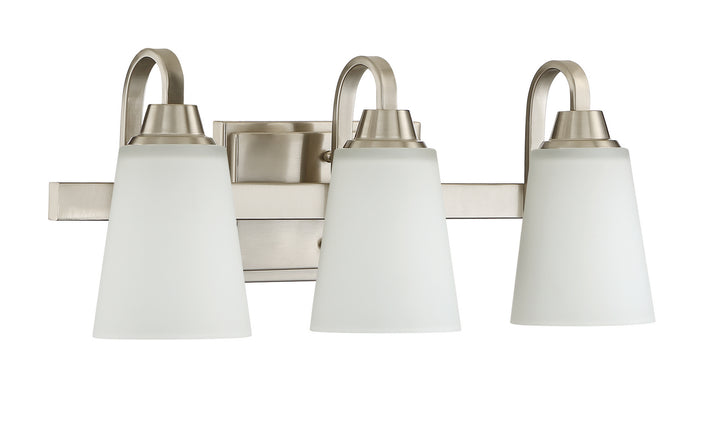 Grace Three Light Vanity in Brushed Polished Nickel - available from The Lighting Shoppe, trusted by Canadian homeowners