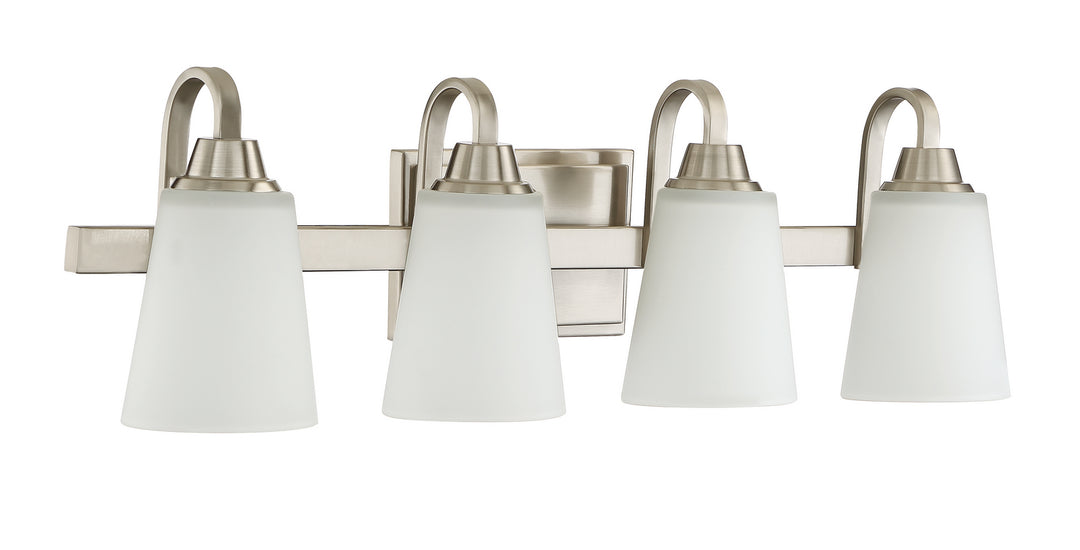 Grace Four Light Vanity in Brushed Polished Nickel - available from The Lighting Shoppe, trusted by Canadian homeowners