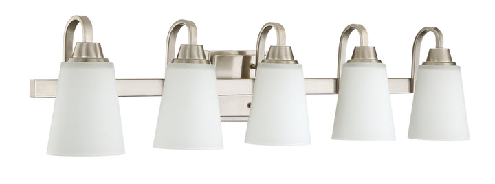 Grace Five Light Vanity in Brushed Polished Nickel - available from The Lighting Shoppe, trusted by Canadian homeowners