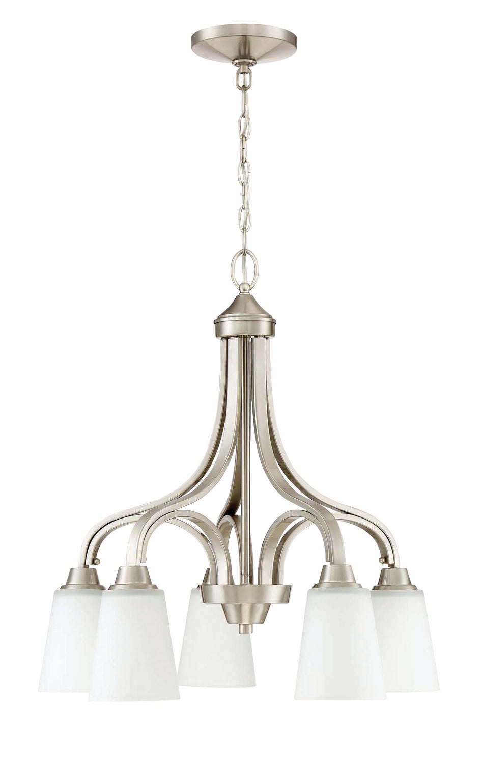 Grace Five Light Chandelier in Brushed Polished Nickel - available from The Lighting Shoppe, trusted by Canadian homeowners