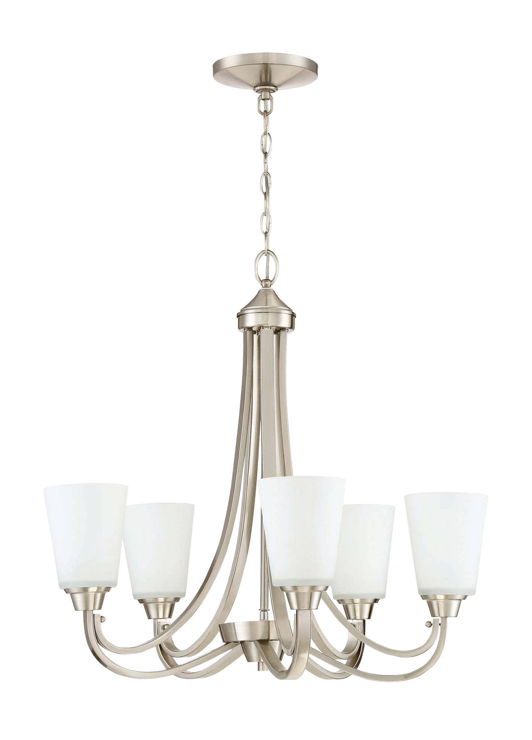Grace Five Light Chandelier in Brushed Polished Nickel - available from The Lighting Shoppe, trusted by Canadian homeowners