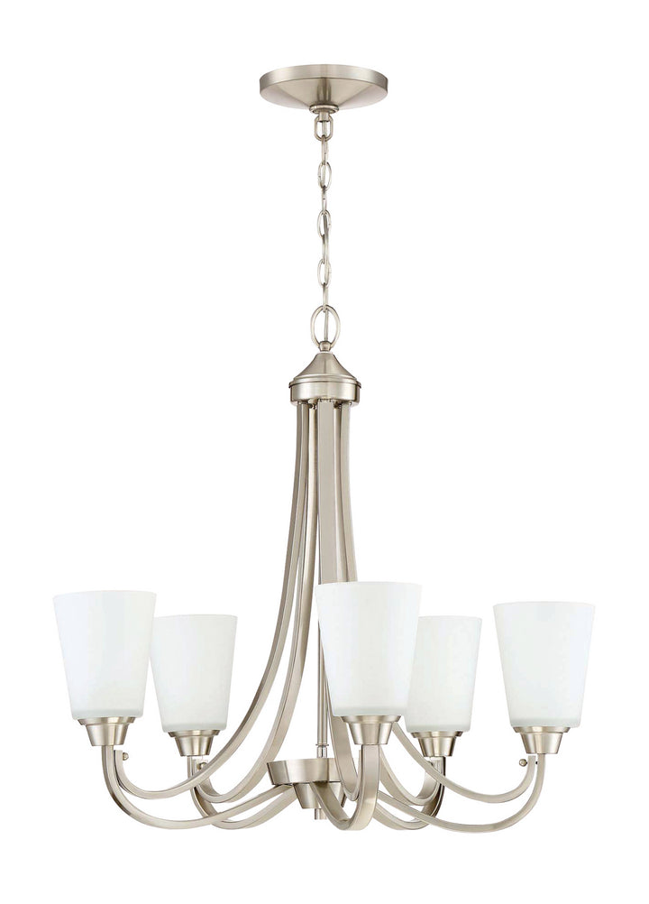 Grace Five Light Chandelier in Brushed Polished Nickel - available from The Lighting Shoppe, trusted by Canadian homeowners