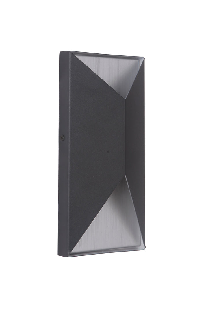 Peak LED Outdoor Pocket Sconce in Textured Black / Brushed Aluminum - available from The Lighting Shoppe, trusted by Canadian homeowners