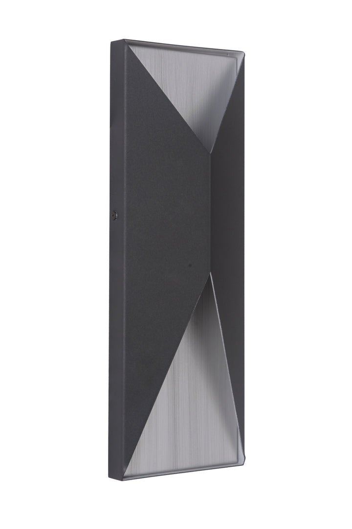 Peak LED Outdoor Pocket Sconce in Textured Black / Brushed Aluminum - available from The Lighting Shoppe, trusted by Canadian homeowners