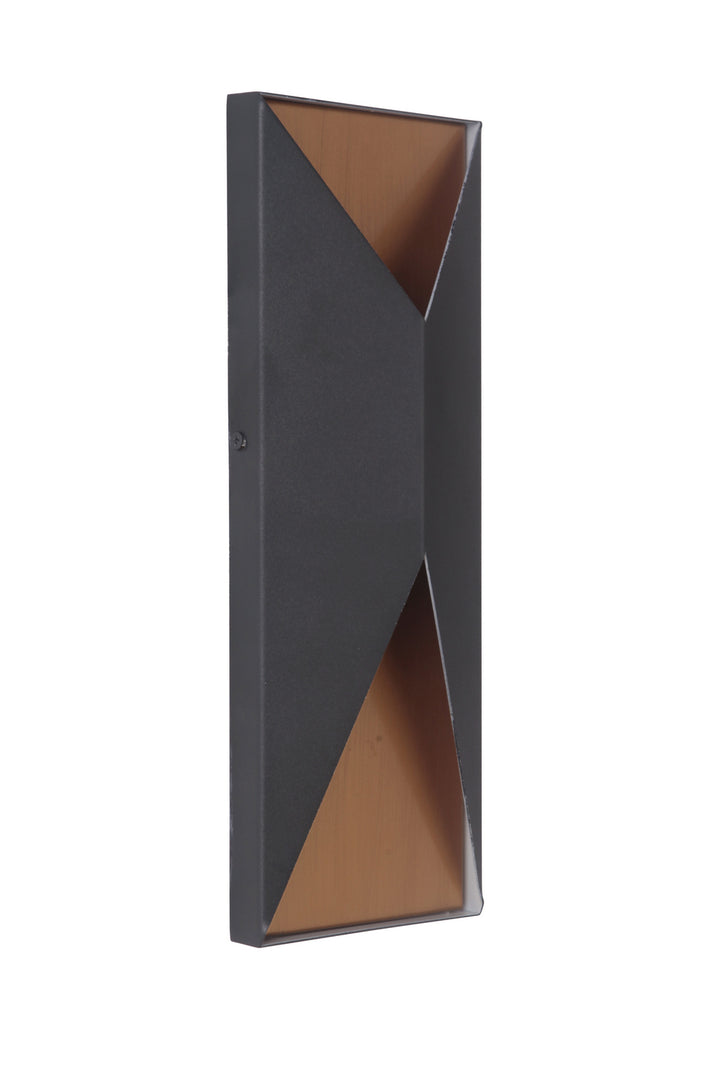 Peak LED Outdoor Pocket Sconce in Textured Black / Satin Brass - available from The Lighting Shoppe, trusted by Canadian homeowners