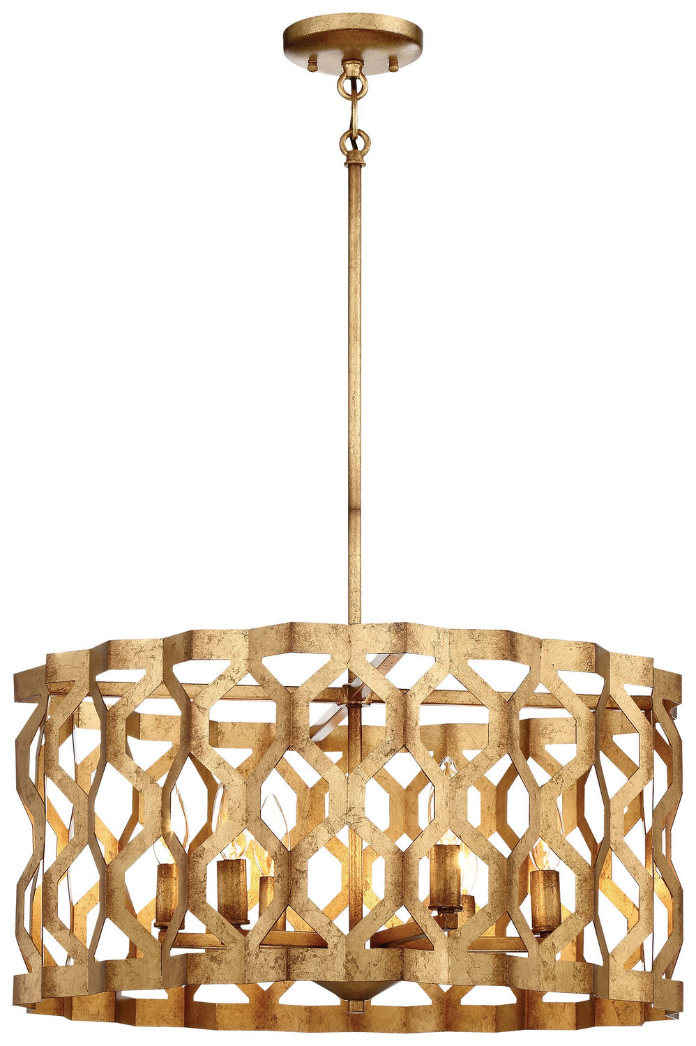 Coronade Six Light Pendant in Pandora Gold Leaf - available from The Lighting Shoppe, trusted by Canadian homeowners