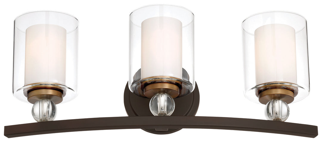 Minka-Lavery - 3073-416 - Three Light Bath - Studio 5 - Painted Bronze w/Natural Brushed Brass