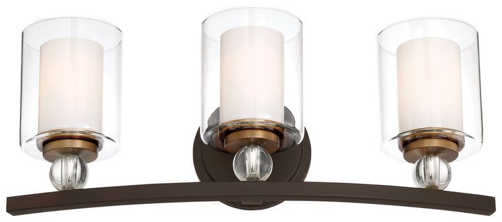 Minka-Lavery - 3073-416 - Three Light Bath - Studio 5 - Painted Bronze w/Natural Brushed Brass