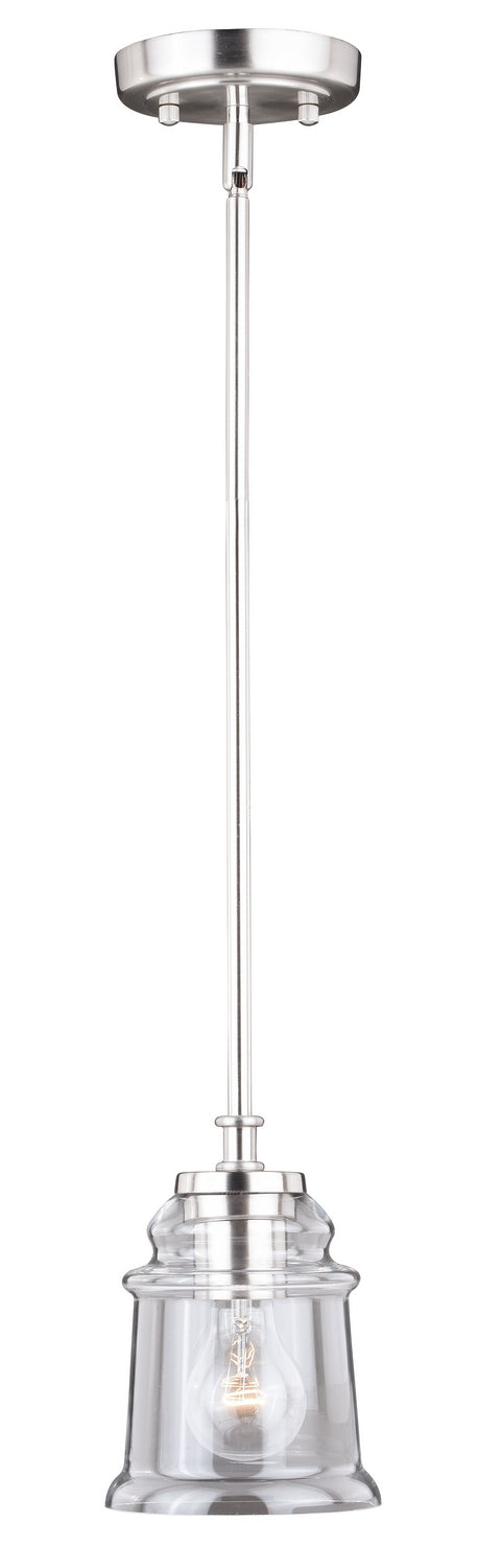 Toledo One Light Mini Pendant in Satin Nickel