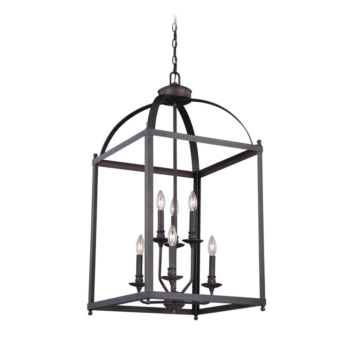 Juliet Six Light Pendant in Architectural Bronze