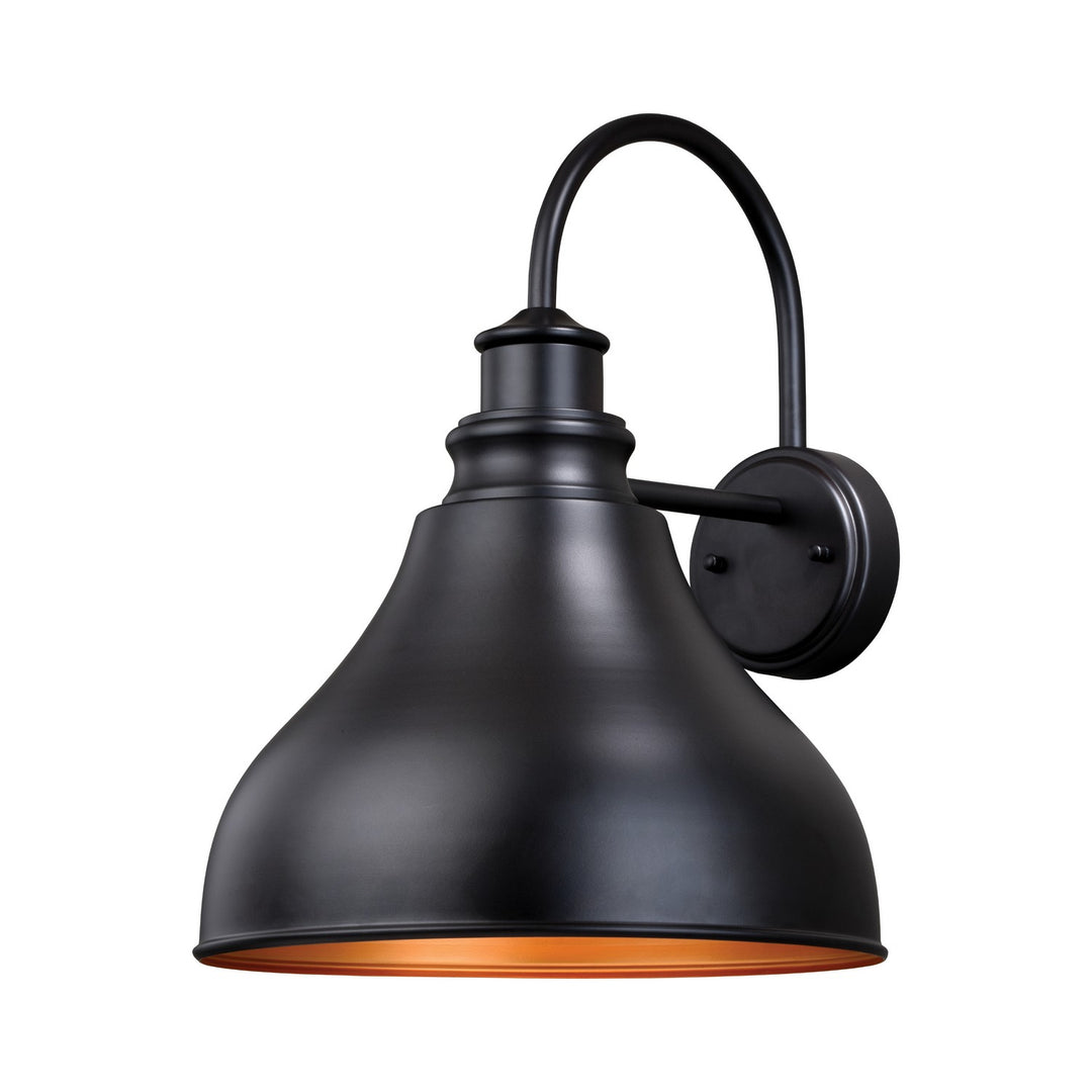 Delano One Light Outdoor Wall Mount in Oil Burnished Bronze and Light Gold