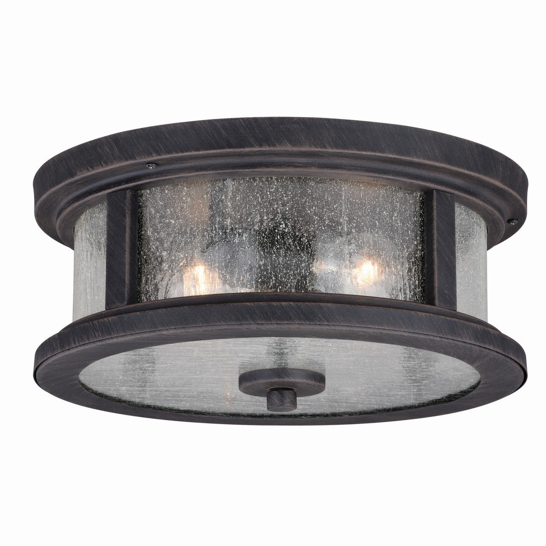Cumberland Two Light Outdoor Flush Mount in Rust Iron