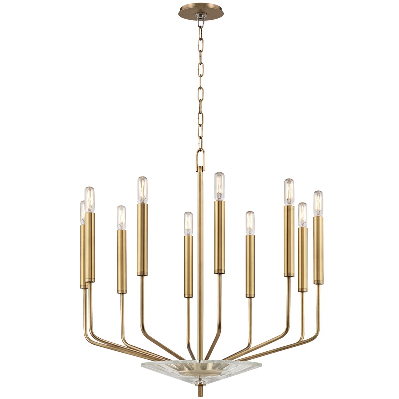 Gideon Ten Light Chandelier in Aged Brass - available from The Lighting Shoppe, trusted by Canadian homeowners