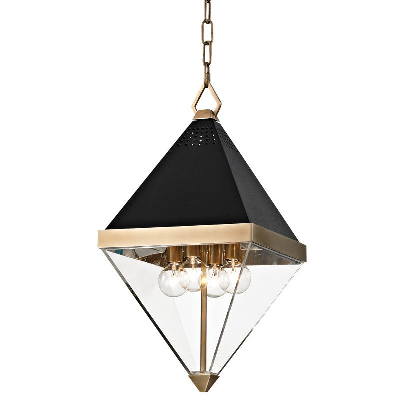 Coltrane Four Light Lantern in Aged Brass - available from The Lighting Shoppe, trusted by Canadian homeowners